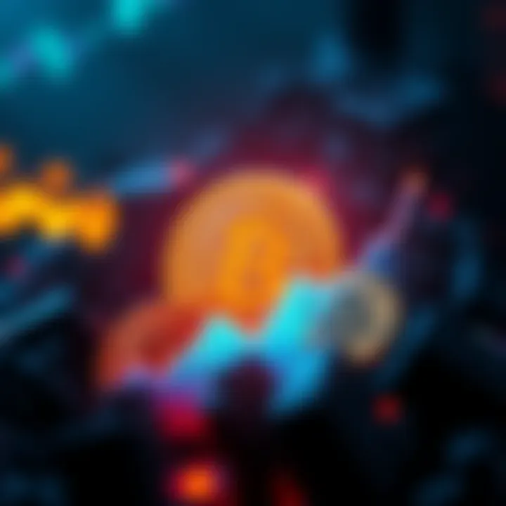 Bitcoin logo with an upward trend line showing growth to $77k on a chart