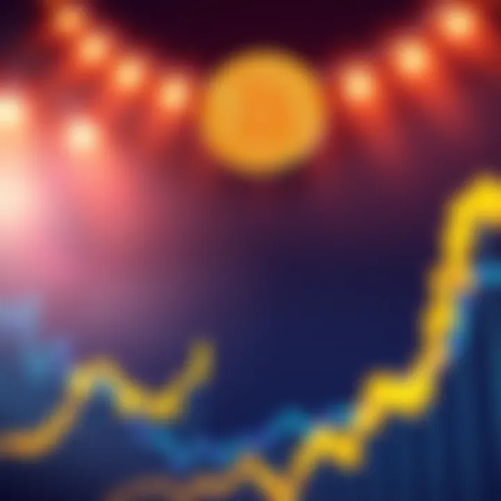A graphic showing a rising Bitcoin price chart with the Bitcoin logo and a bright background indicating growth and excitement.