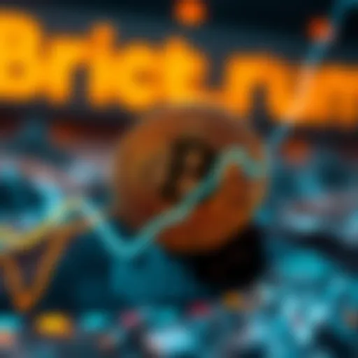 Bitcoin price surge A digital representation of Bitcoin with a rising graph showing price increase amid economic changes