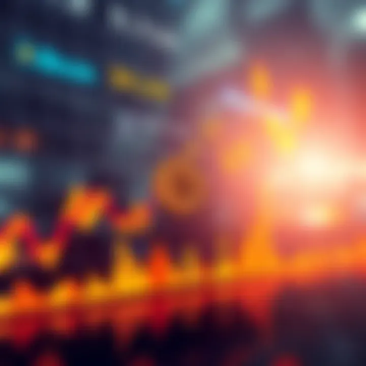 Graph showing Bitcoin price rising past $70,000 with arrows indicating growth and market activity