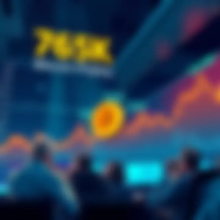 Graph showing Bitcoin price rising to 76,000, with traders observing market trends