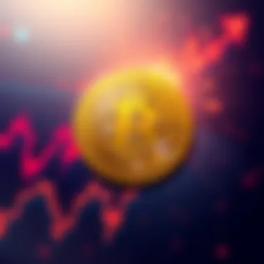 Bitcoin symbol with a rising chart background showing a significant price increase after Jim Cramer sells his holdings.