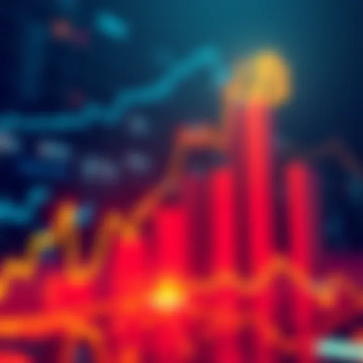 Bitcoin Price Surge A rising graph showing Bitcoin's price increase, with bright colors representing market excitement and investor optimism.