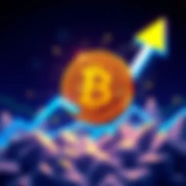 Illustration showing Bitcoin symbol with an upward arrow, indicating price increase and excitement about altcoins