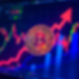 A graphic showing the Bitcoin logo with an upward arrow and a background of stock market charts, symbolizing the price rise above $125,000.