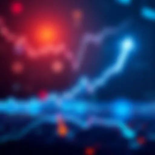 Graph showing Bitcoin price increasing rapidly with arrows and charts