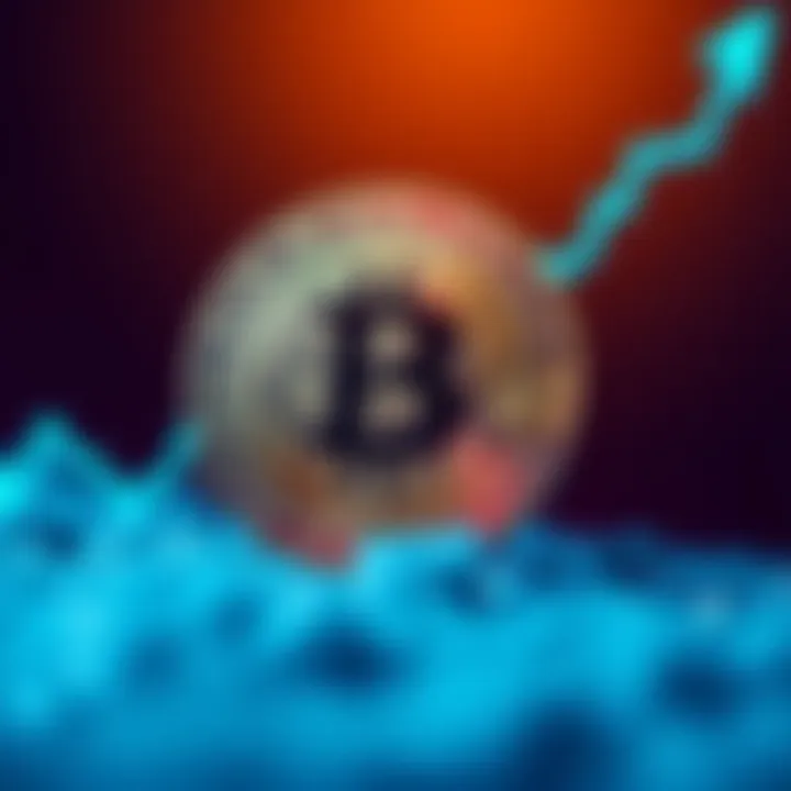 A digital representation of Bitcoin with a rising graph line in the background, symbolizing its surge to $124,000.