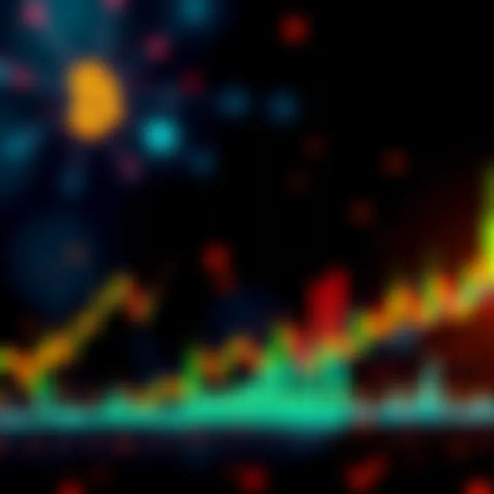 A graph showing rising and falling Bitcoin price trends along with market indicators and expert analysis visuals.