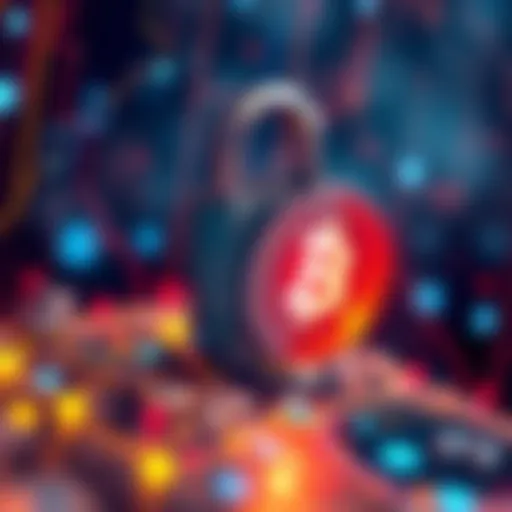 A close-up of a digital lock symbolizing the security challenges of ETF companies managing Bitcoin private keys.