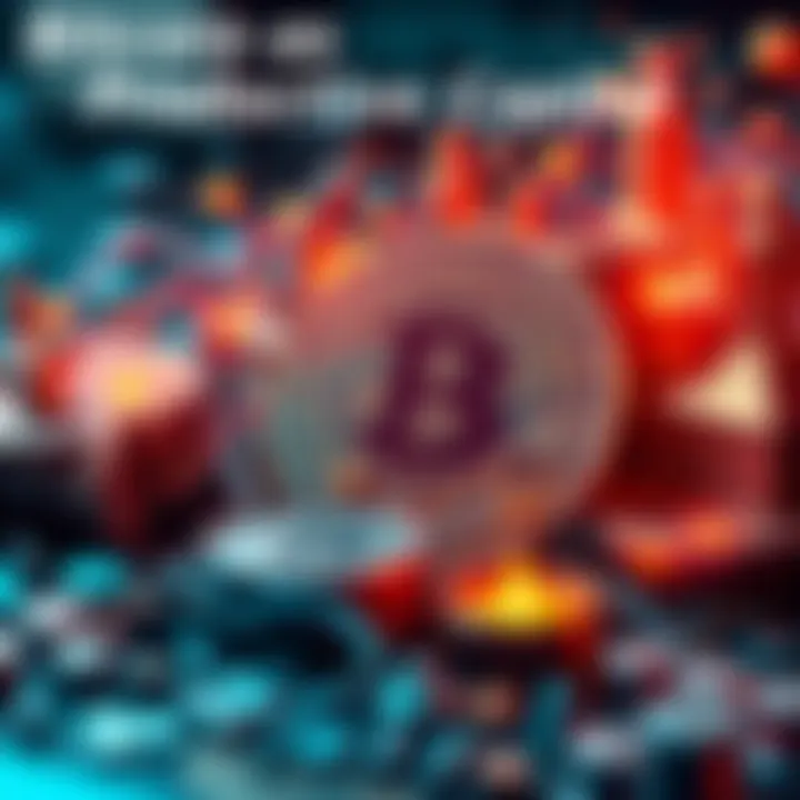 A visual representation of Bitcoin transforming into productive capital, featuring elements like lending and staking.