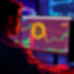 A person studying Bitcoin charts with altcoin options on a computer screen, looking thoughtful about investment choices.