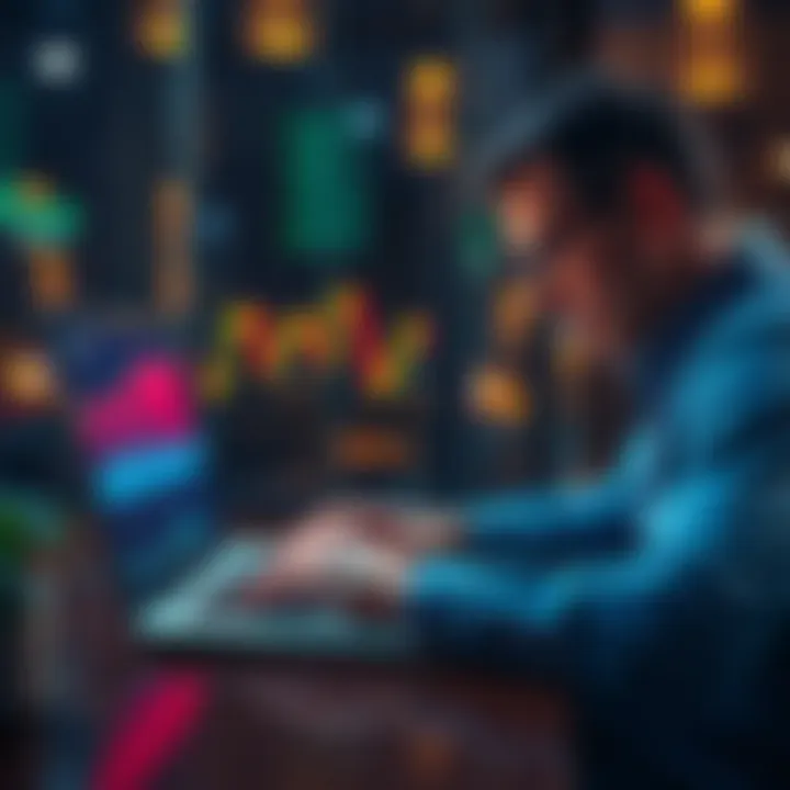 A person analyzing Bitcoin price trends on a laptop, considering direct buying options during price dips