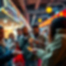 Group of individuals using Bitcoin for everyday purchases, highlighting practical applications of cryptocurrency