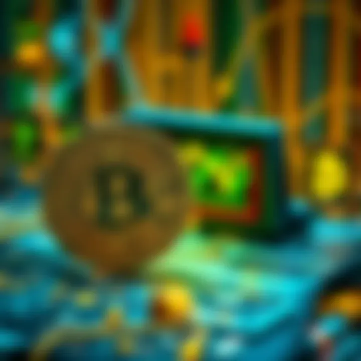 Bitcoin and Quantum Computer A representation of Bitcoin symbols alongside a quantum computer, illustrating the potential impact of quantum technology on Bitcoin's security.