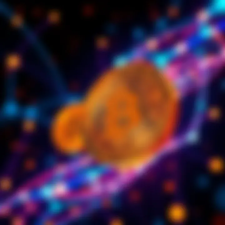 Visual representation of Bitcoin symbols merging with quantum technology elements, illustrating their relationship and future impacts.