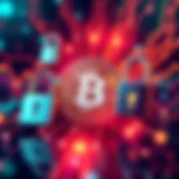 A conceptual illustration showing a Bitcoin symbol surrounded by digital locks representing security against quantum threats.
