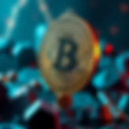An illustration of a Bitcoin symbol next to a large question mark, representing the debate over its future value.