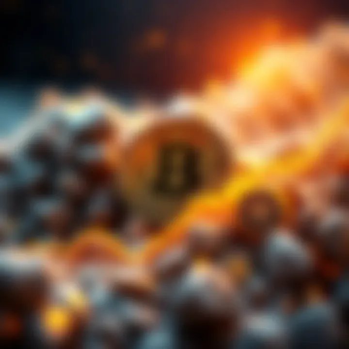 A visual representation of Bitcoin's potential recovery alongside a rising gold price, with upward trends illustrated in a graph format.