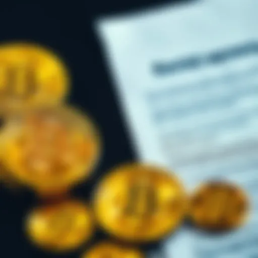 Bitcoin coins and rental agreement A close-up of Bitcoin coins beside a rental agreement document, symbolizing the choice between renting and buying Bitcoin.