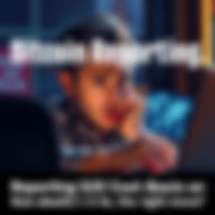 A person looking worried while checking Bitcoin reports and IRS guidelines on a laptop