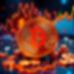 A digital illustration of a Bitcoin symbol surrounded by financial elements like charts and dollar signs, highlighting its role in finance and potential risks.