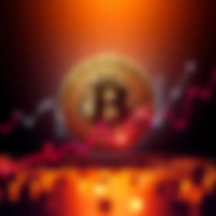 A Bitcoin symbol surrounded by a rising graph, symbolizing growth and resilience in the cryptocurrency market.