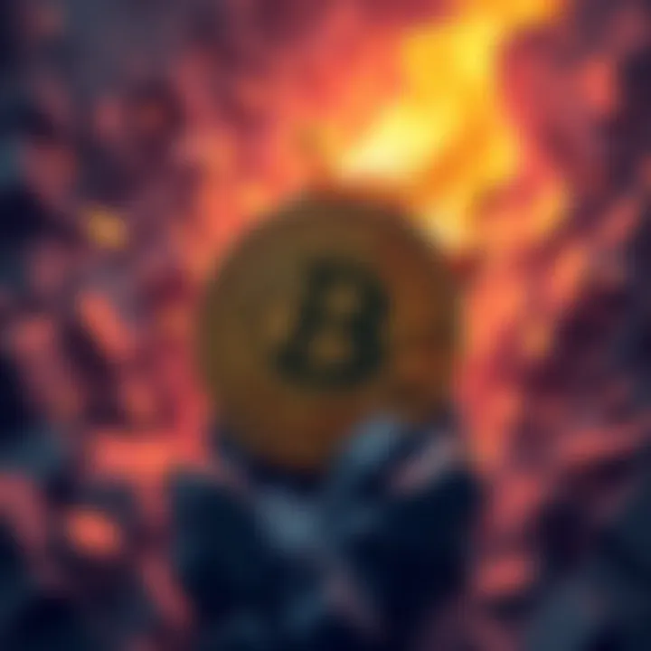 An illustration depicting Bitcoin's strength against a backdrop of market chaos