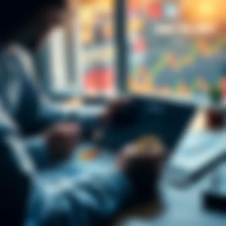 A person reviewing their retirement plan with Bitcoin charts and financial documents on a table.