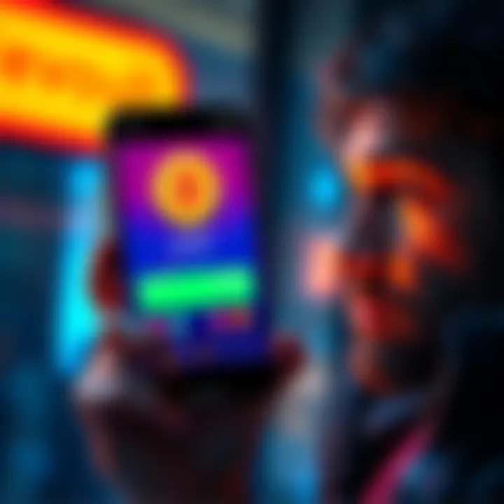 A smartphone displaying the Revolut app showing Bitcoin balance, with a concerned investor contemplating security options.