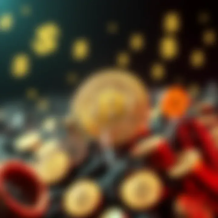 Bitcoin rising in value with dollar symbols in the background, symbolizing the shift towards cryptocurrency