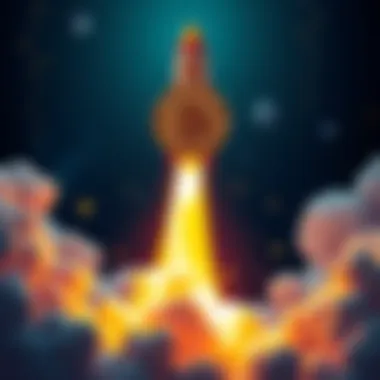 Bitcoin Rocketing Up A graphic showing a Bitcoin symbol soaring upwards with a rocket, representing the rising value of Bitcoin and market optimism.