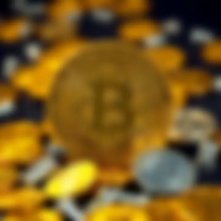 Visual representation of Bitcoin symbols with one large Bitcoin representing Satoshi's holdings