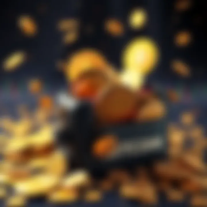 A digital wallet overflowing with Bitcoin coins, symbolizing cost-effective investing.