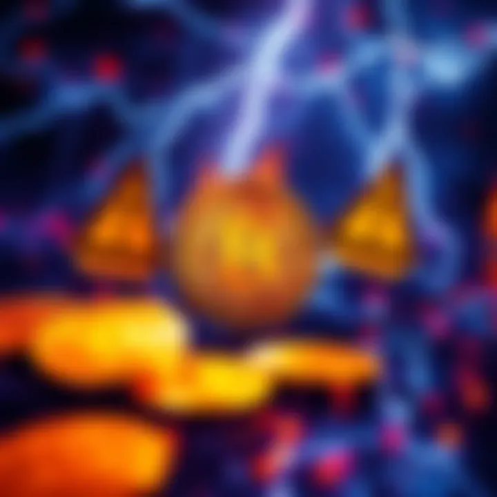 Bitcoin scams with Lightning Network A representation of Bitcoin payment requests through the Lightning Network with warning signs about scams