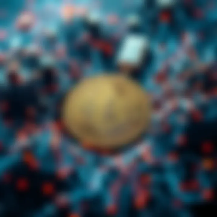 A conceptual representation of Bitcoin's scarcity amidst digital replication, showcasing the juxtaposition of open source and limited supply.