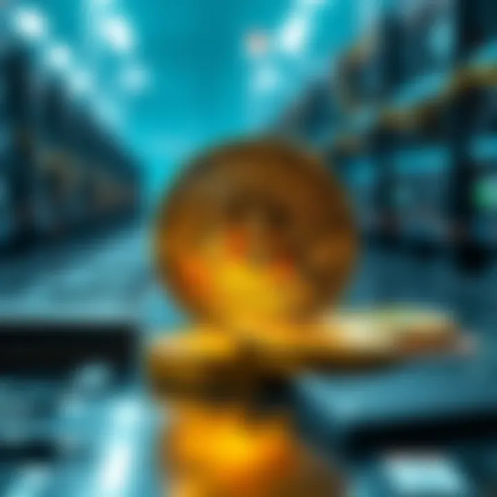 Bitcoin as a Secure Asset A visual representation of Bitcoin symbolizing financial freedom with hardware wallets and mining pools in the background