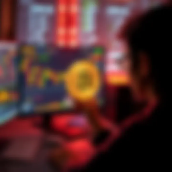 Bitcoin security basics A person looking at a computer screen showing Bitcoin graphs and security features
