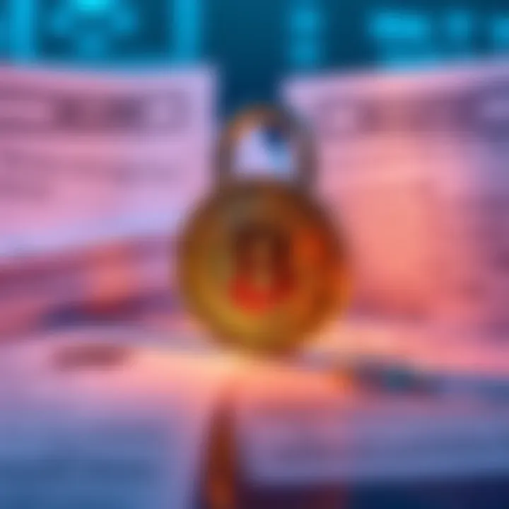 A visual comparison showing Bitcoin represented as a secure digital lock against a backdrop of US classified documents, symbolizing security levels.