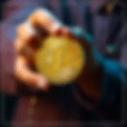 A person holding a Bitcoin with a lock symbol, illustrating the idea of self-custody in cryptocurrency.
