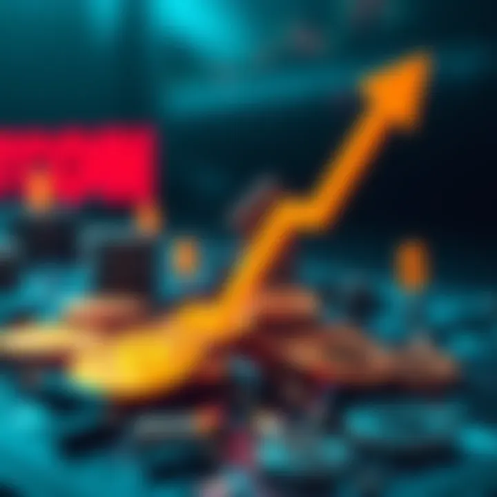 A graphic showing Bitcoin symbols with a rising arrow and dollar signs, representing potential market rally from shorts liquidation