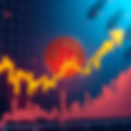 Bitcoin Soaring Bitcoin price graph showing a steep rise past $80,000 with candles and arrows indicating growth as traders await Fed Chair's speech.