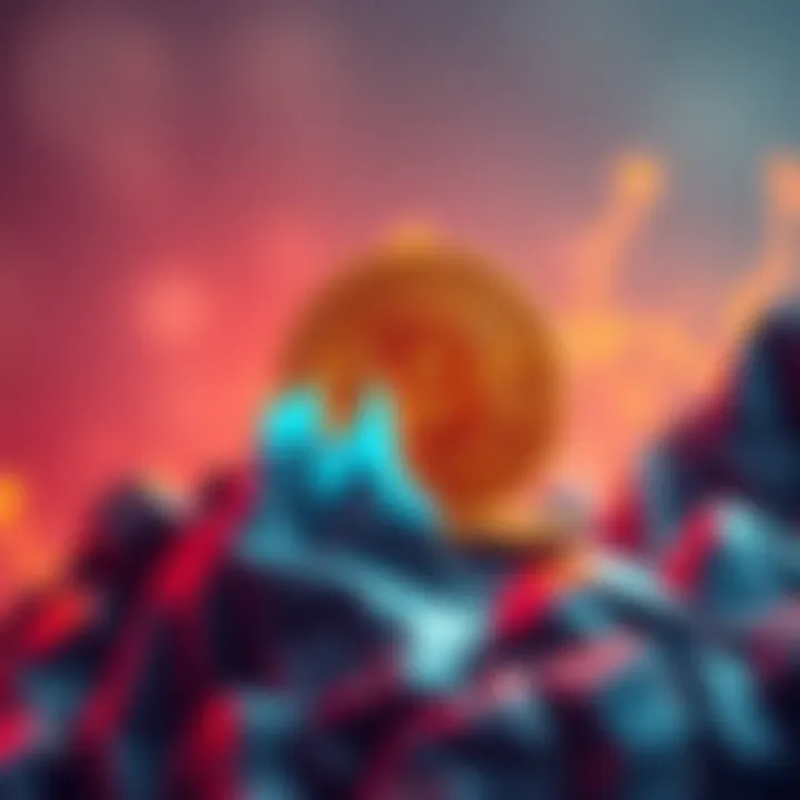 Bitcoin symbol with a rising graph showing its price hitting 70K, attracting enthusiastic investors