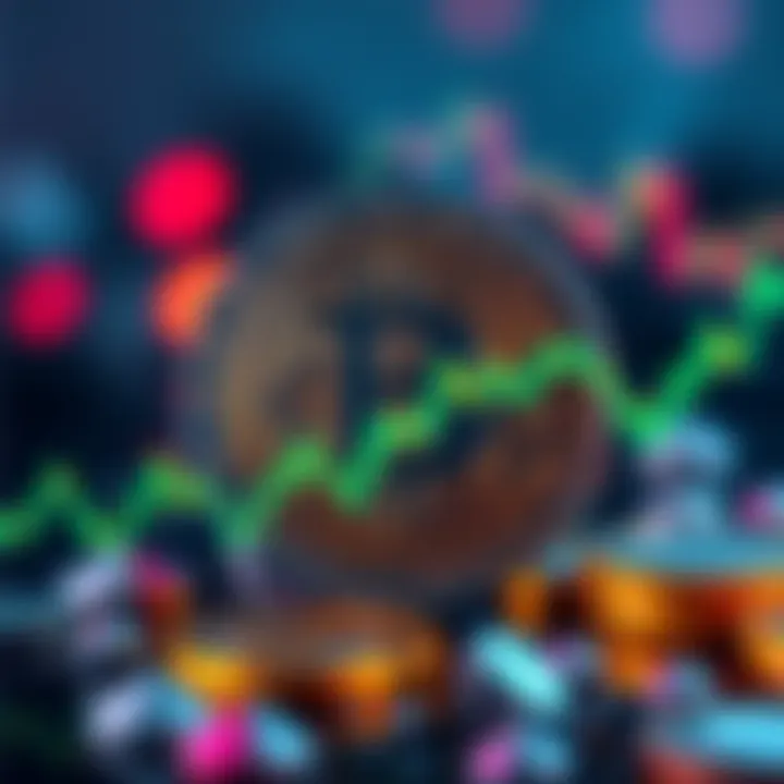 Bitcoin symbol with a graph showing a stable price above $50,000, emphasizing investor interest.