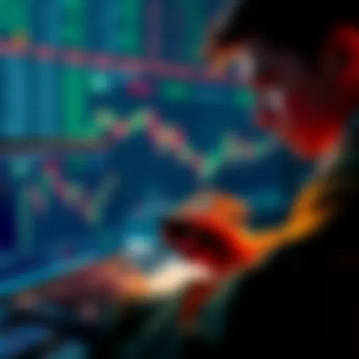 A person examining a Bitcoin wallet and analyzing price trends on a laptop, symbolizing long-term investment goals.