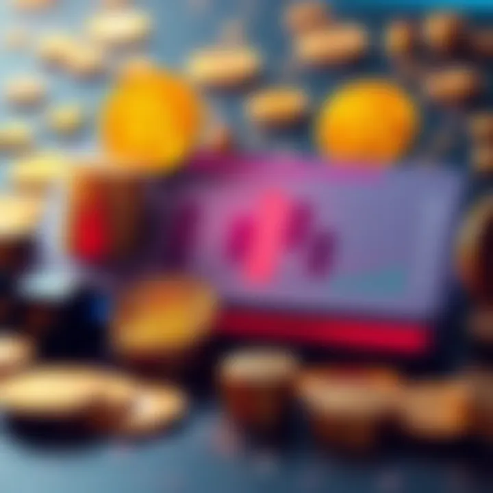 Visual representation of Bitcoin staking options with currency symbols and a chart showing potential rewards, showcasing major finance platforms and smaller platforms.