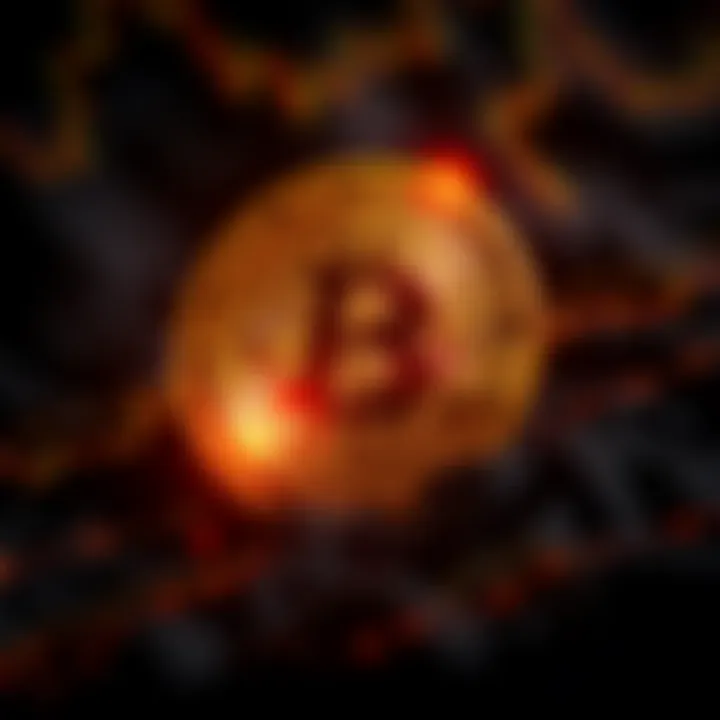 Golden Bitcoin coin shining on a dark background, symbolizing resilience in the market