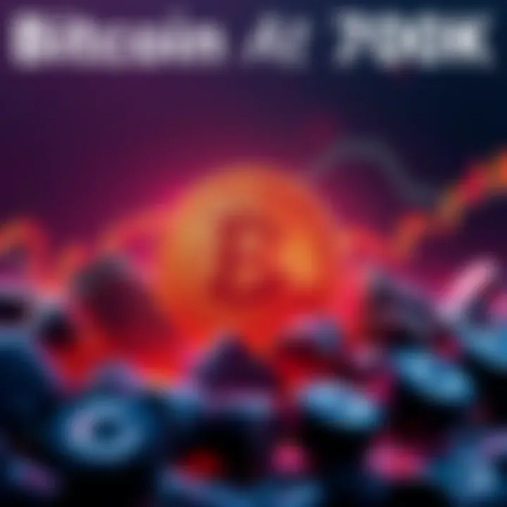 Visual representation of Bitcoin holding steady near $70,000 amid market uncertainty and economic turmoil.