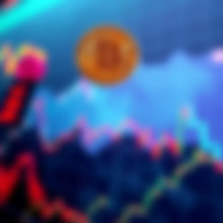 Bitcoin Stays Strong Amid Stock Market Drop Bitcoin symbol rising above a falling stock market graph, showcasing resilience despite a trillion-dollar loss.