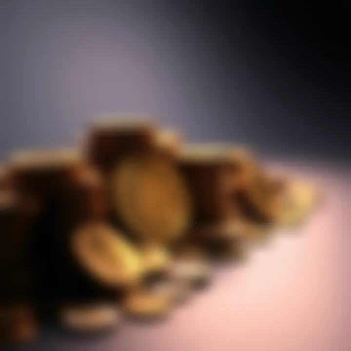 A digital representation of Bitcoin coins with a shrinking pile indicating reduced supply, symbolizing scarcity and investment potential.