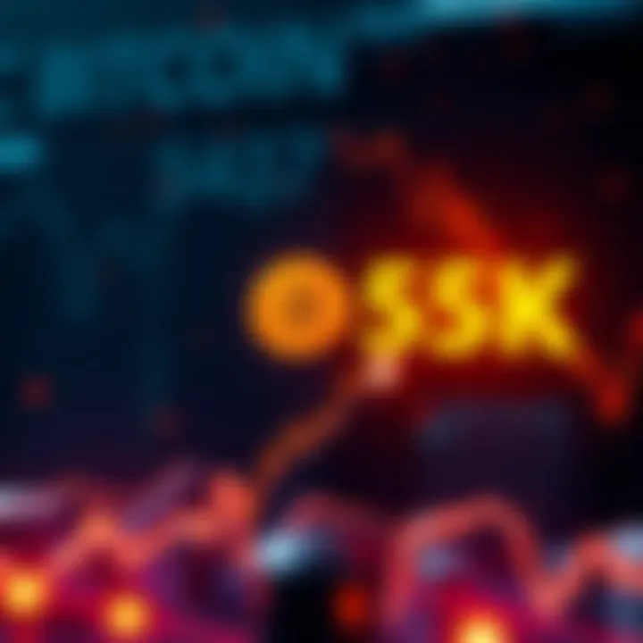 Graph showing Bitcoin price trend with upward arrows and a $55K target symbolizing market excitement.